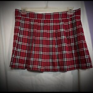 Spirit Red Plaid Mini Skirt